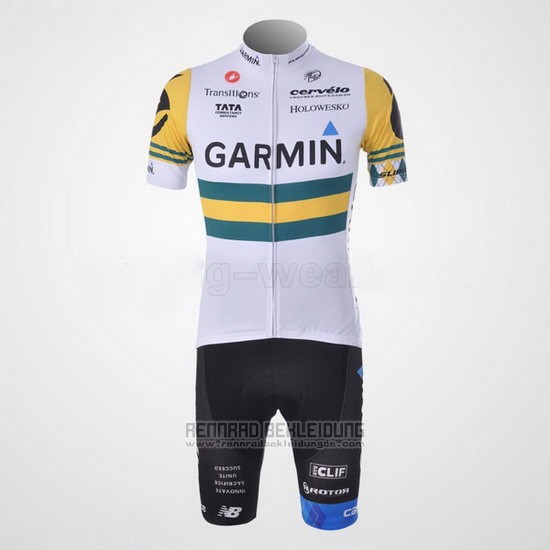 2011 Fahrradbekleidung Garmin Champion Australien Trikot Kurzarm und Tragerhose